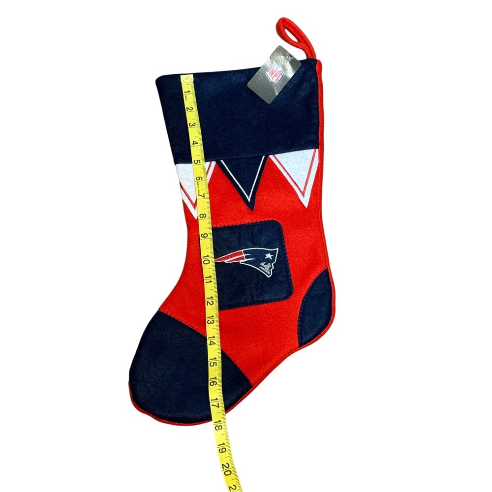 NFL New England Patriots Christmas Holiday Stocking Football Fan Gift NWT - Picture 4 of 5